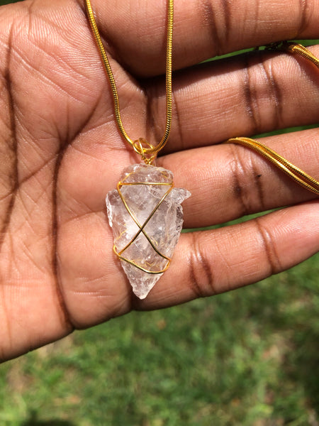 Clear Quartz Arrow Head Pendant