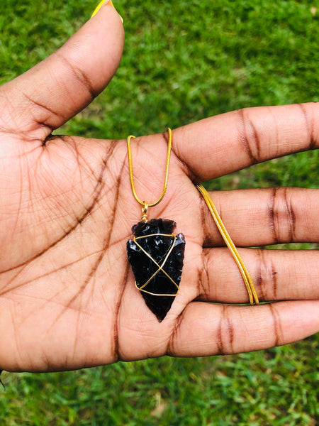 Obsidian Arrow Head Pendant