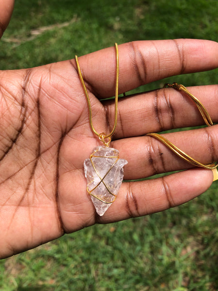 Clear Quartz Arrow Head Pendant