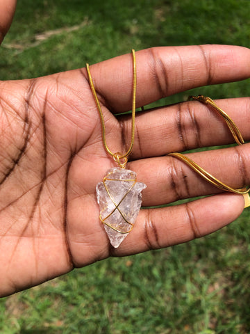 Clear Quartz Arrow Head Pendant