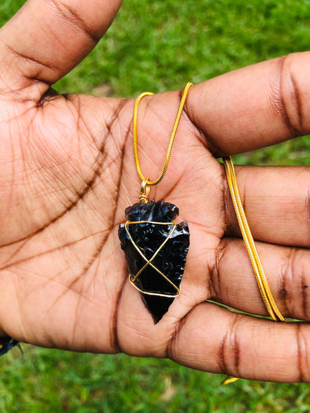 Obsidian Arrow Head Pendant